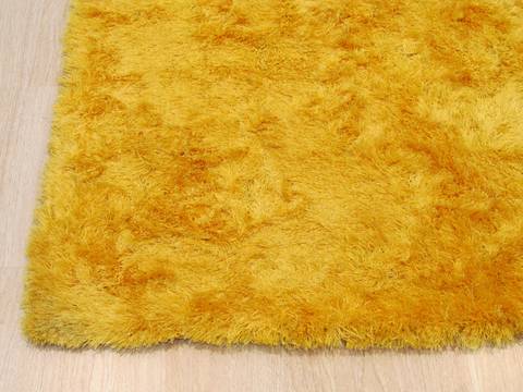 Shaggy Yellow Hand Made 79 X 99 Area Rug 834-131749 Image 1