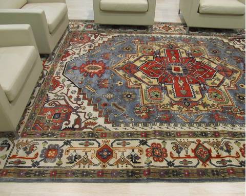 Serapi Blue Hand Knotted 100 X 140 Area Rug 834-131779 Image 5