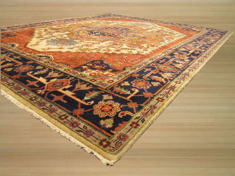Serapi Beige Hand Knotted 100 X 140 Area Rug 834-131785 Image 1