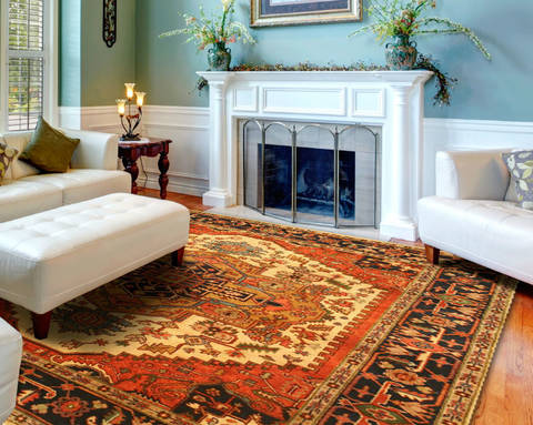 Serapi Beige Hand Knotted 100 X 140 Area Rug 834-131785 Image 3