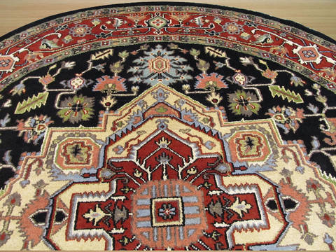 Serapi Blue Round Hand Knotted 80 X 80 Area Rug 834-131804 Image 2