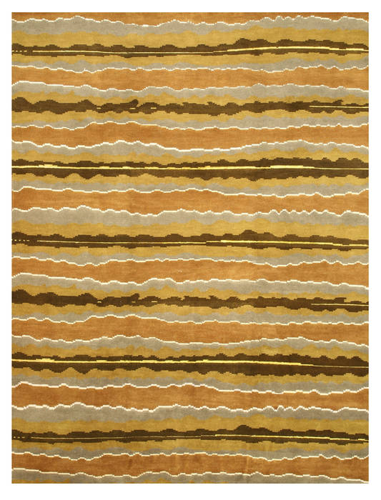 Modern-Contemporary Multicolor Hand Knotted 87 X 112  Area Rug 834-131831 Image 0