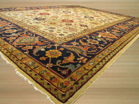Mahal Beige Hand Knotted 80 X 100 Area Rug 834-131858 Image 1