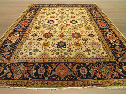 Mahal Beige Hand Knotted 80 X 100 Area Rug 834-131858 Image 2