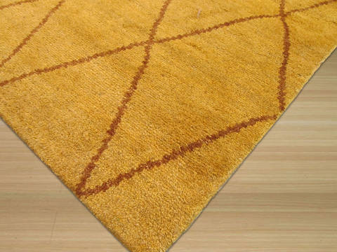 Moroccan Yellow Hand Knotted 80 X 100 Area Rug 834-131873 Image 1