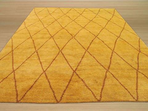 Moroccan Yellow Hand Knotted 80 X 100 Area Rug 834-131873 Image 3
