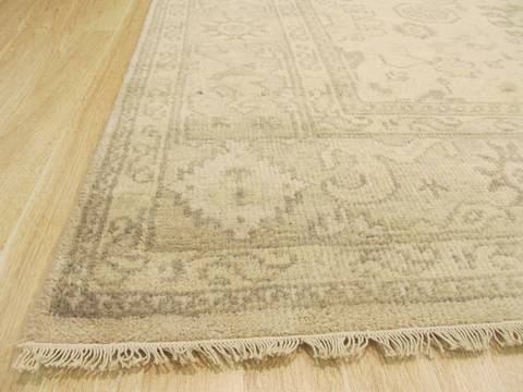Oushak Beige Hand Knotted 90 X 120 Area Rug 834-131890 Image 2