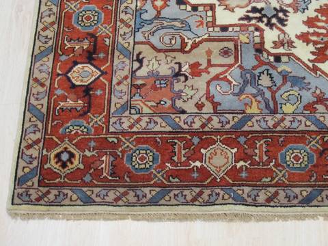 Serapi Beige Hand Knotted 100 X 140 Area Rug 834-131903 Image 1