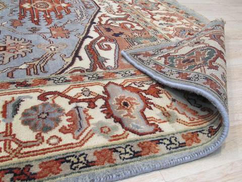 Serapi Blue Hand Knotted 100 X 140 Area Rug 834-131908 Image 2