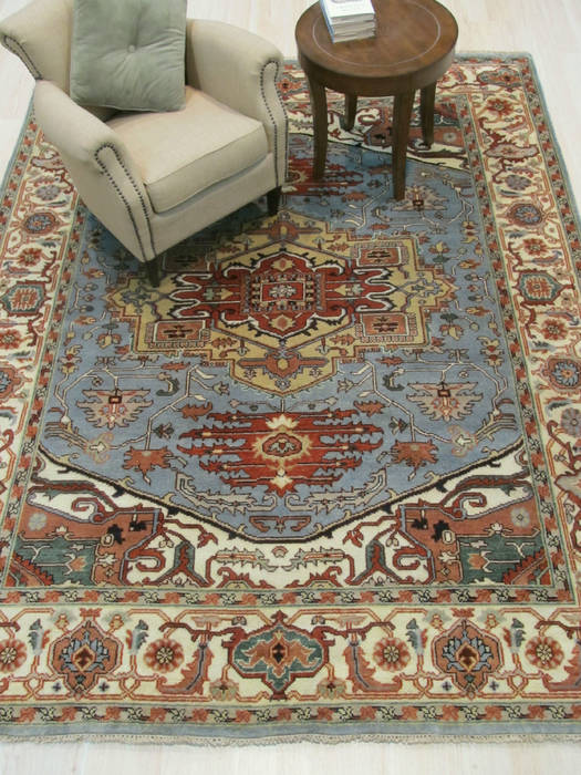 Serapi Blue Hand Knotted 100 X 140 Area Rug 834-131908 Image 3