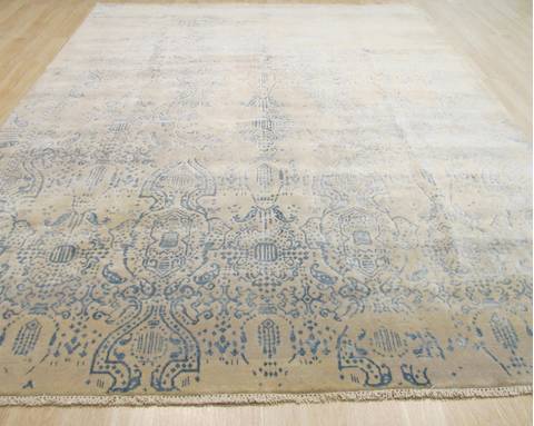 Modern-Contemporary Beige Hand Knotted 92 X 119 Area Rug 834-131916 Image 2