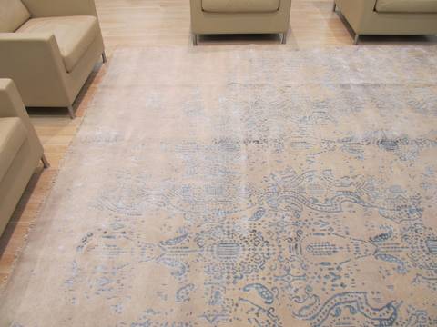 Modern-Contemporary Beige Hand Knotted 92 X 119 Area Rug 834-131916 Image 4