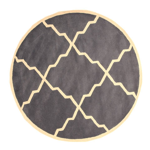 Modern-Contemporary Beige Round Hand Tufted 40 X 40 Area Rug 834-131928 Image 0