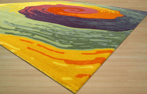Modern-Contemporary Multicolor Hand Tufted 79 X 99 Area Rug 834-131936 Image 1