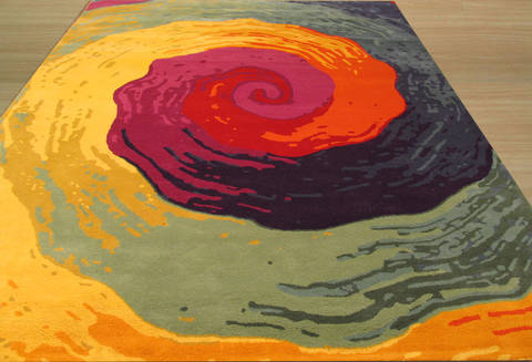 Modern-Contemporary Multicolor Hand Tufted 79 X 99 Area Rug 834-131936 Image 2