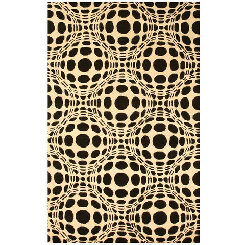 Modern-Contemporary Black Hand Tufted 79 X 99 Area Rug 834-131941 Image 0