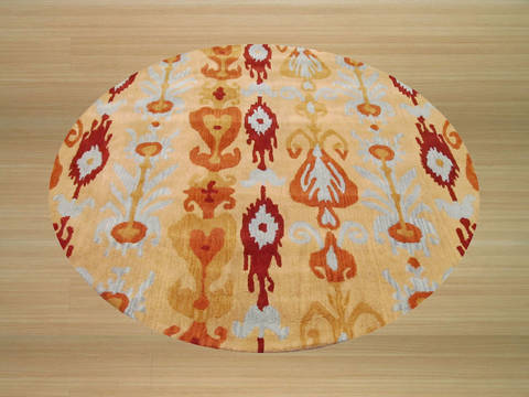 Beige Round Hand Tufted 60 X 60 Area Rug 834-131942 Image 2