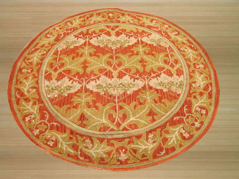 Red Round Hand Tufted 60 X 60 Area Rug 834-131947 Image 1