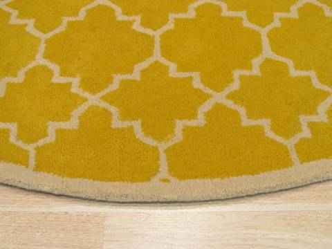Moroccan Yellow Round Hand Tufted 60 X 60 Area Rug 834-131972 Image 1