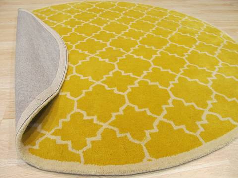 Moroccan Yellow Round Hand Tufted 60 X 60 Area Rug 834-131972 Image 2