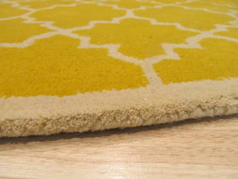 Moroccan Yellow Round Hand Tufted 60 X 60 Area Rug 834-131972 Image 4