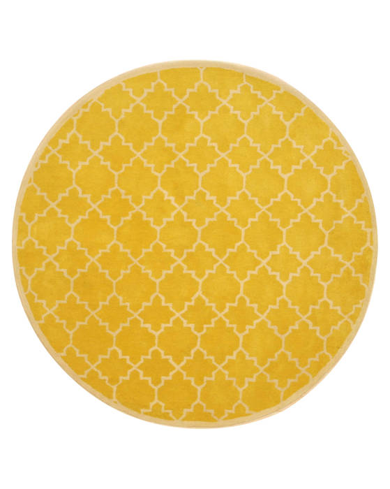 Moroccan Yellow Round Hand Tufted 60 X 60 Area Rug 834-131972 Image 0