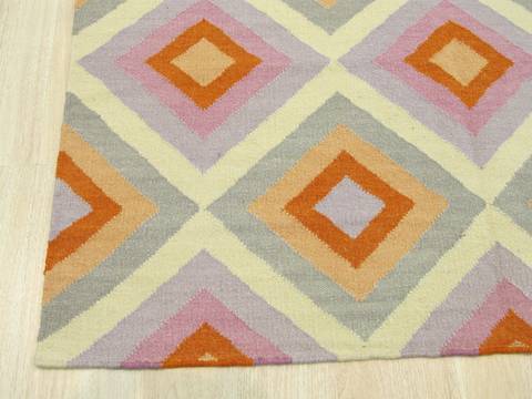 Modern-Contemporary Multicolor Hand Made 100 X 140 Area Rug 834-132004 Image 1
