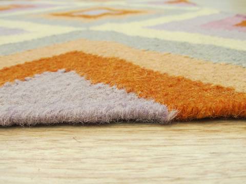 Modern-Contemporary Multicolor Hand Made 100 X 140 Area Rug 834-132004 Image 2