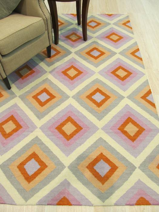 Modern-Contemporary Multicolor Hand Made 80 X 100  Area Rug 834-132006 Image 4