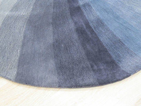 Modern-Contemporary Blue Round Hand Tufted 40 X 40 Area Rug 834-132027 Image 1