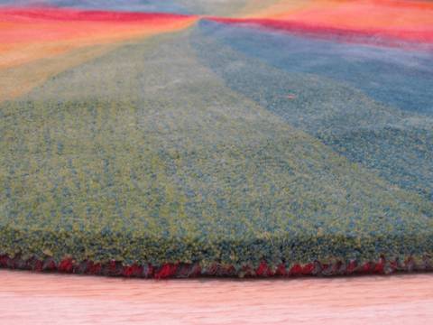 Modern-Contemporary Multicolor Round Hand Tufted 79 X 79 Area Rug 834-132043 Image 2