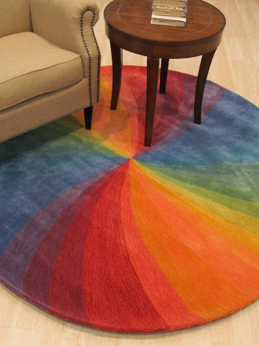 Modern-Contemporary Multicolor Round Hand Tufted 79 X 79 Area Rug 834-132043 Image 3