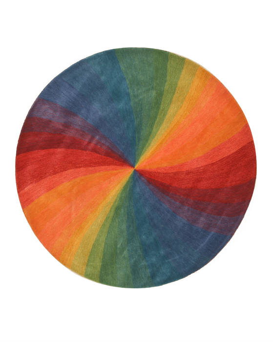 Modern-Contemporary Multicolor Round Hand Tufted 79 X 79 Area Rug 834-132043 Image 0