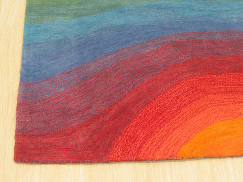 Modern-Contemporary Multicolor Hand Tufted 79 X 99 Area Rug 834-132071 Image 1