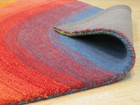 Modern-Contemporary Multicolor Hand Tufted 79 X 99 Area Rug 834-132071 Image 2