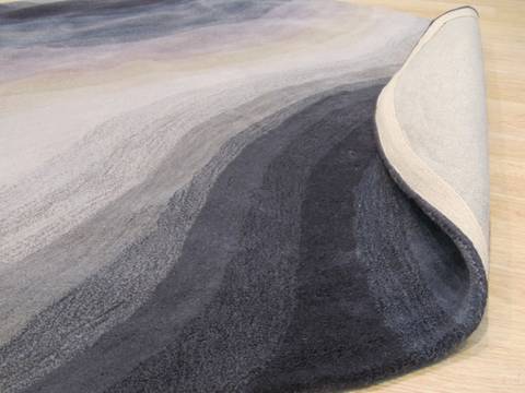 Modern-Contemporary Blue Round Hand Tufted 119 X 119  Area Rug 834-132079 Image 2