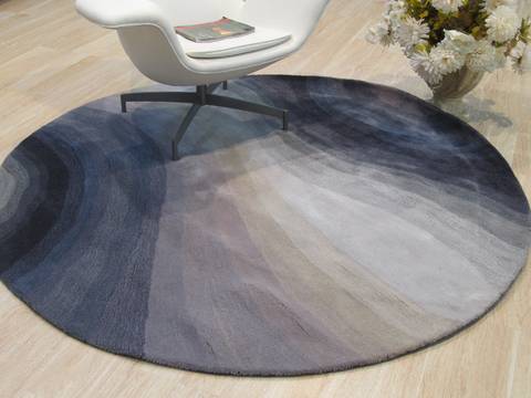 Modern-Contemporary Blue Round Hand Tufted 119 X 119  Area Rug 834-132079 Image 3
