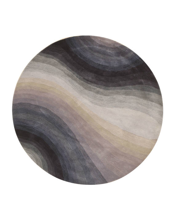 Modern-Contemporary Blue Round Hand Tufted 119 X 119  Area Rug 834-132079 Image 0