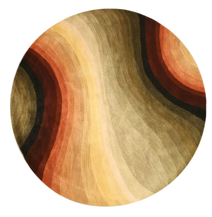 Modern-Contemporary Multicolor Round Hand Tufted 79 X 79 Area Rug 834-132114 Image 0