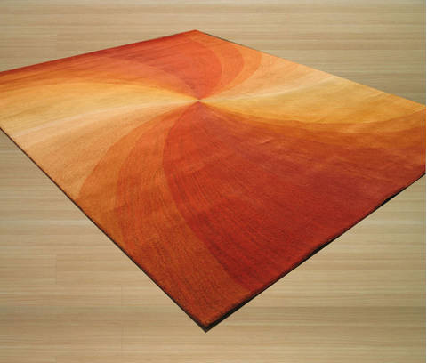 Modern-Contemporary Orange Hand Tufted 96 X 136 Area Rug 834-132138 Image 1