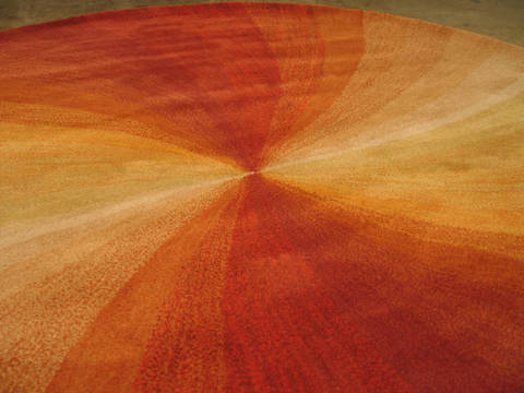 Modern-Contemporary Orange Round Hand Tufted 40 X 40 Area Rug 834-132140 Image 2