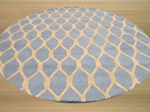 Blue Round Hand Tufted 60 X 60 Area Rug 834-132202 Image 1