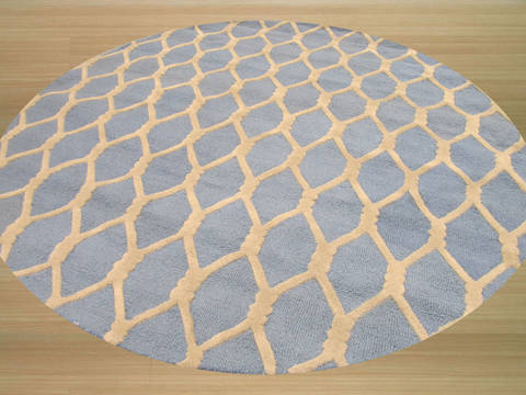 Blue Round Hand Tufted 60 X 60 Area Rug 834-132202 Image 2