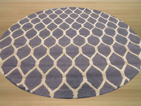  Grey Round Hand Tufted 60 X 60  Area Rug 834-132207 Image 1