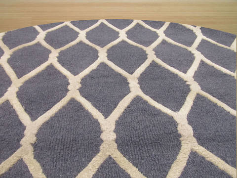  Grey Round Hand Tufted 60 X 60  Area Rug 834-132207 Image 2
