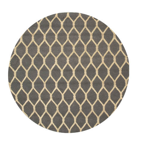  Grey Round Hand Tufted 60 X 60  Area Rug 834-132207 Image 0