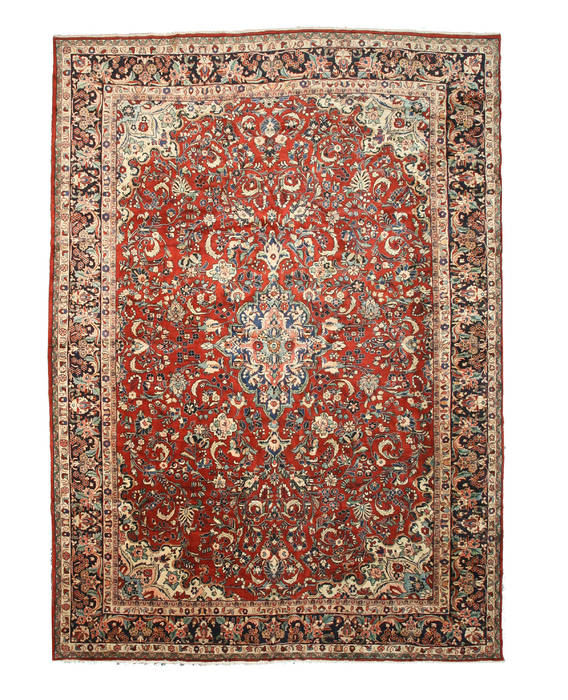 Mahal Red Hand Knotted 122 X 171 Area Rug 834-132224 Image 0
