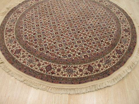 Tabriz Red Round Hand Knotted 60 X 60 Area Rug 834-132225 Image 3
