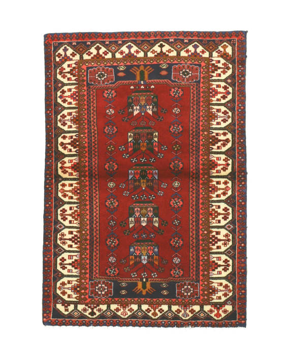 Hamedan Red Hand Knotted 35 X 51 Area Rug 834-132241 Image 0