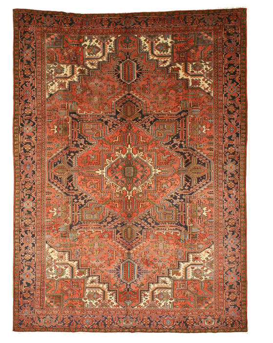 Heriz Red Hand Knotted 98 X 131 Area Rug 834-132246 Image 0